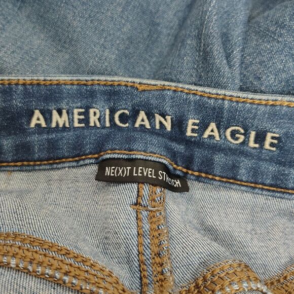 AMERICAN EAGLE Hi-Rise Jegging 6S 6 Short Petite Women Distressed Stretch Jeans - Picture 4 of 7